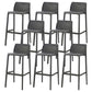 Nordic Simple Stackable Bar-stool Plastic Counter Bar Stool for Home Black 8 Piece Set Bar Stool(30"H) Clearhalo 'Bar Furniture' 'Bar Stools' 'bar_stools' 'furn' 'furn_bar_stools' 'Furniture' 'Kitchen & Dining Furniture' 5338481