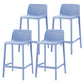 Nordic Simple Stackable Bar-stool Plastic Counter Bar Stool for Home Blue 4 Piece Set Counter Stool(26"H) Clearhalo 'Bar Furniture' 'Bar Stools' 'bar_stools' 'furn' 'furn_bar_stools' 'Furniture' 'Kitchen & Dining Furniture' 5338484