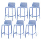 Nordic Simple Stackable Bar-stool Plastic Counter Bar Stool for Home Blue 6 Piece Set Counter Stool(26"H) Clearhalo 'Bar Furniture' 'Bar Stools' 'bar_stools' 'furn' 'furn_bar_stools' 'Furniture' 'Kitchen & Dining Furniture' 5338485