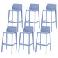 Nordic Simple Stackable Bar-stool Plastic Counter Bar Stool for Home Blue 6 Piece Set Bar Stool(30"H) Clearhalo 'Bar Furniture' 'Bar Stools' 'bar_stools' 'furn' 'furn_bar_stools' 'Furniture' 'Kitchen & Dining Furniture' 5338490