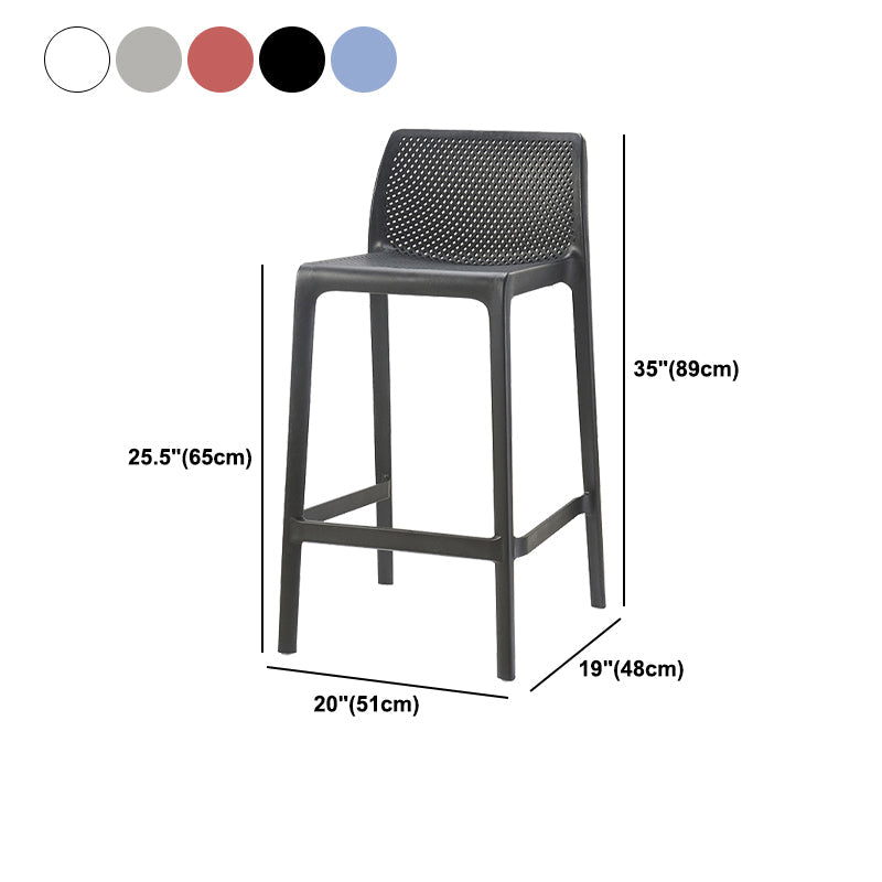 Nordic Simple Stackable Bar-stool Plastic Counter Bar Stool for Home Clearhalo 'Bar Furniture' 'Bar Stools' 'bar_stools' 'furn' 'furn_bar_stools' 'Furniture' 'Kitchen & Dining Furniture' 5338492