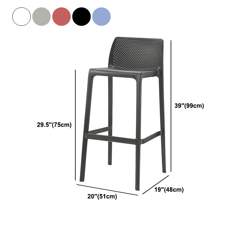 Nordic Simple Stackable Bar-stool Plastic Counter Bar Stool for Home Clearhalo 'Bar Furniture' 'Bar Stools' 'bar_stools' 'furn' 'furn_bar_stools' 'Furniture' 'Kitchen & Dining Furniture' 5338493