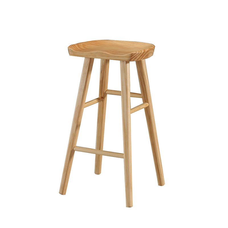 Living Room Modern Wood Barstool Wood 4 Legs Bar Stool with Pedal Clearhalo 'Bar Furniture' 'Bar Stools' 'bar_stools' 'furn' 'furn_bar_stools' 'Furniture' 'Kitchen & Dining Furniture' 5338503