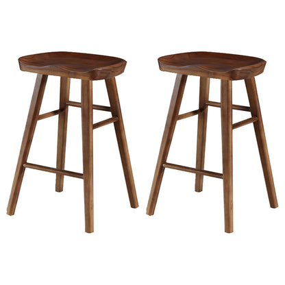 Living Room Modern Wood Barstool Wood 4 Legs Bar Stool with Pedal Walnut 2 Piece Set Short Stool(22"H) Clearhalo 'Bar Furniture' 'Bar Stools' 'bar_stools' 'furn' 'furn_bar_stools' 'Furniture' 'Kitchen & Dining Furniture' 5338519