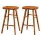 Living Room Modern Wood Barstool Wood 4 Legs Bar Stool with Pedal Cherry Wood 2 Piece Set Short Stool(22"H) Clearhalo 'Bar Furniture' 'Bar Stools' 'bar_stools' 'furn' 'furn_bar_stools' 'Furniture' 'Kitchen & Dining Furniture' 5338533