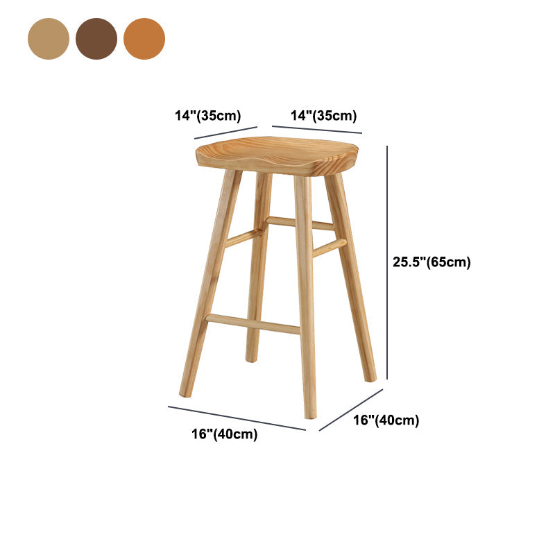Living Room Modern Wood Barstool Wood 4 Legs Bar Stool with Pedal Clearhalo 'Bar Furniture' 'Bar Stools' 'bar_stools' 'furn' 'furn_bar_stools' 'Furniture' 'Kitchen & Dining Furniture' 5338546