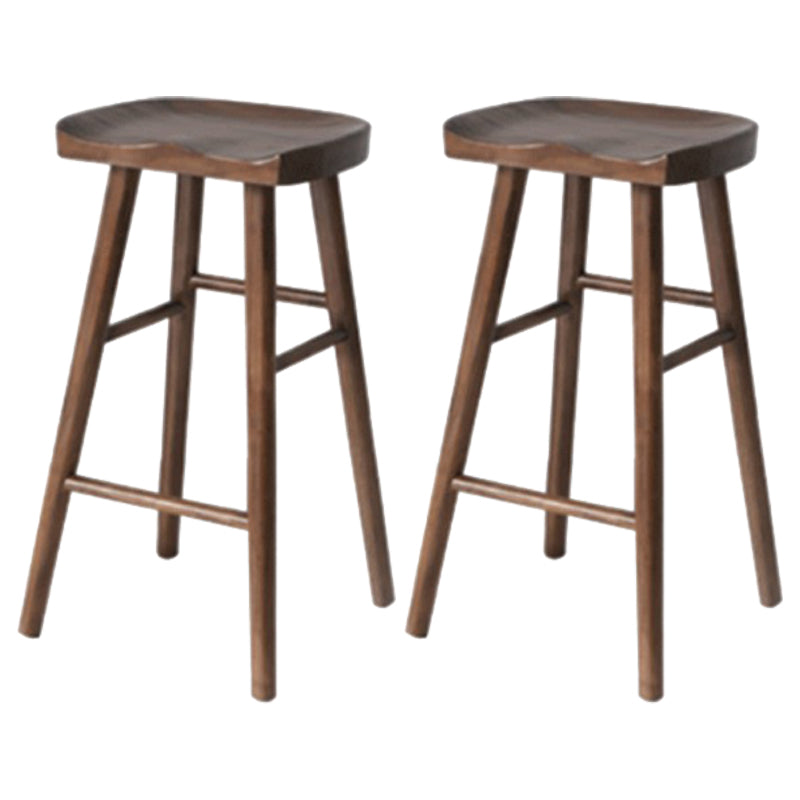 Modern Solid Wood Barstool Wood Restaurant Bar Stool with Pedal 2 Piece Set Wood Clearhalo 'Bar Furniture' 'Bar Stools' 'bar_stools' 'furn' 'furn_bar_stools' 'Furniture' 'Kitchen & Dining Furniture' 5338550