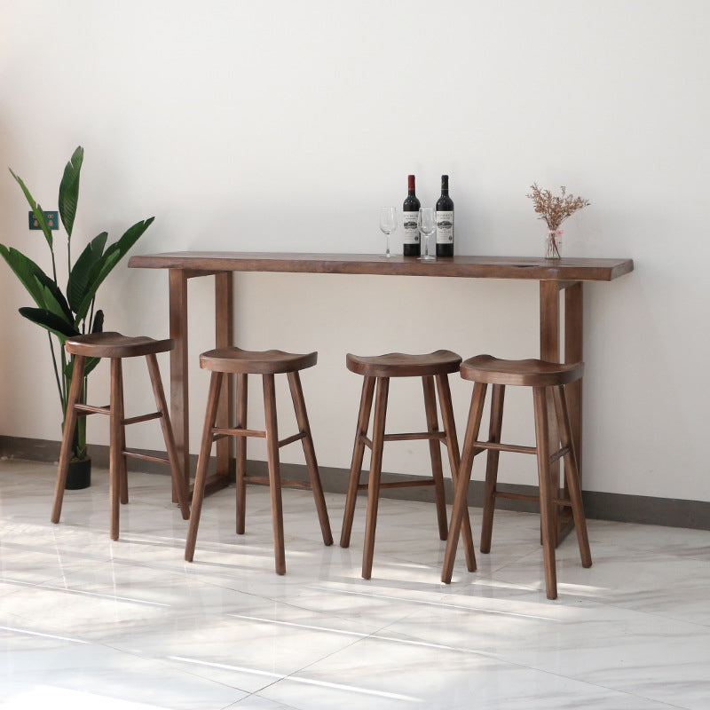Modern Solid Wood Barstool Wood Restaurant Bar Stool with Pedal Clearhalo 'Bar Furniture' 'Bar Stools' 'bar_stools' 'furn' 'furn_bar_stools' 'Furniture' 'Kitchen & Dining Furniture' 5338551