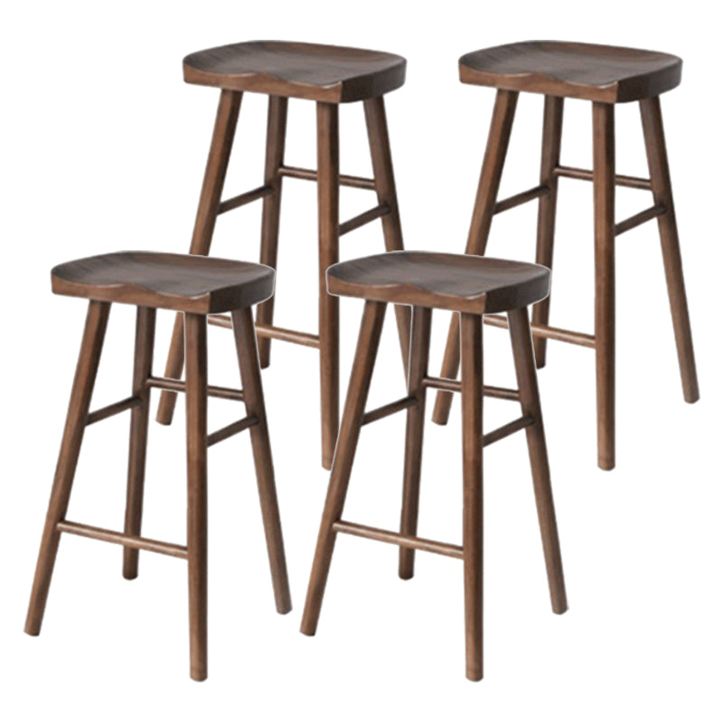 Modern Solid Wood Barstool Wood Restaurant Bar Stool with Pedal 4 Piece Set Wood Clearhalo 'Bar Furniture' 'Bar Stools' 'bar_stools' 'furn' 'furn_bar_stools' 'Furniture' 'Kitchen & Dining Furniture' 5338552