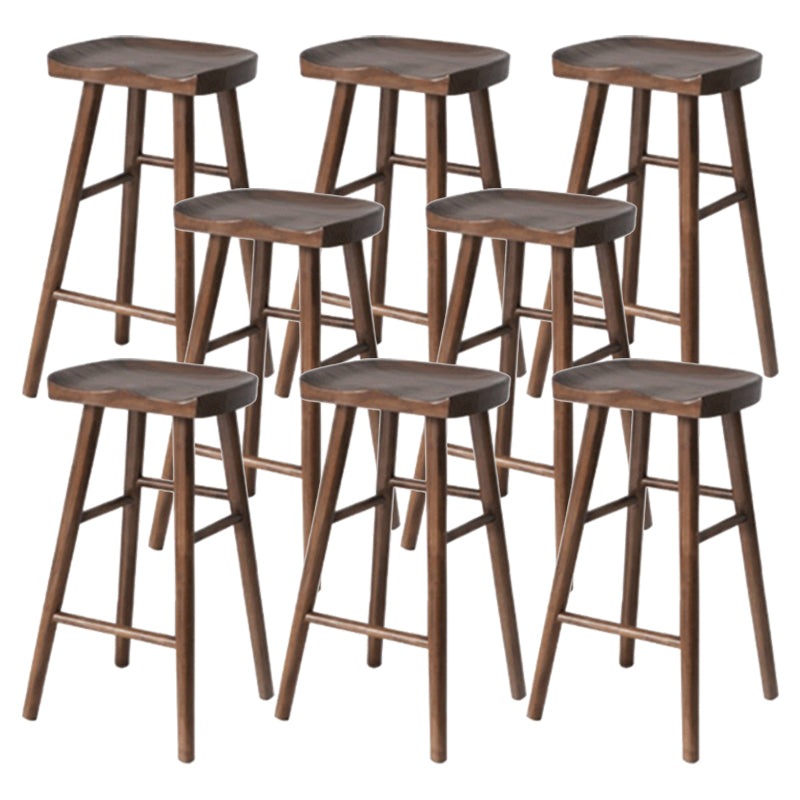 Modern Solid Wood Barstool Wood Restaurant Bar Stool with Pedal 8 Piece Set Wood Clearhalo 'Bar Furniture' 'Bar Stools' 'bar_stools' 'furn' 'furn_bar_stools' 'Furniture' 'Kitchen & Dining Furniture' 5338557
