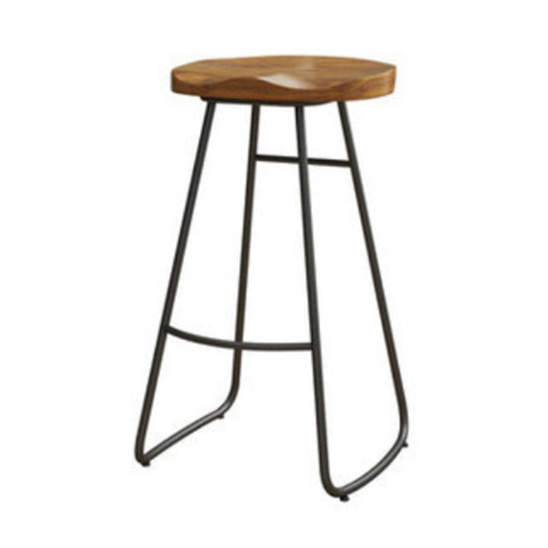 Modern Solid Wood Barstool Wood Restaurant Bar Stool with Pedal 1 Piece Iron Clearhalo 'Bar Furniture' 'Bar Stools' 'bar_stools' 'furn' 'furn_bar_stools' 'Furniture' 'Kitchen & Dining Furniture' 5338558
