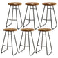 Modern Solid Wood Barstool Wood Restaurant Bar Stool with Pedal 6 Piece Set Iron Clearhalo 'Bar Furniture' 'Bar Stools' 'bar_stools' 'furn' 'furn_bar_stools' 'Furniture' 'Kitchen & Dining Furniture' 5338564