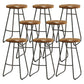 Modern Solid Wood Barstool Wood Restaurant Bar Stool with Pedal 8 Piece Set Iron Clearhalo 'Bar Furniture' 'Bar Stools' 'bar_stools' 'furn' 'furn_bar_stools' 'Furniture' 'Kitchen & Dining Furniture' 5338565