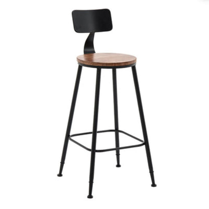 Indoor Industrial Style Barstool Iron 4 Legs Bar Stool with Pedal