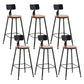Indoor Industrial Style Barstool Iron 4 Legs Bar Stool with Pedal