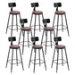 Indoor Industrial Style Barstool Iron 4 Legs Bar Stool with Pedal