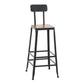 Indoor Industrial Style Barstool Iron 4 Legs Bar Stool with Pedal