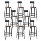 Indoor Industrial Style Barstool Iron 4 Legs Bar Stool with Pedal
