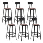 Indoor Industrial Style Barstool Iron 4 Legs Bar Stool with Pedal