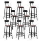 Indoor Industrial Style Barstool Iron 4 Legs Bar Stool with Pedal