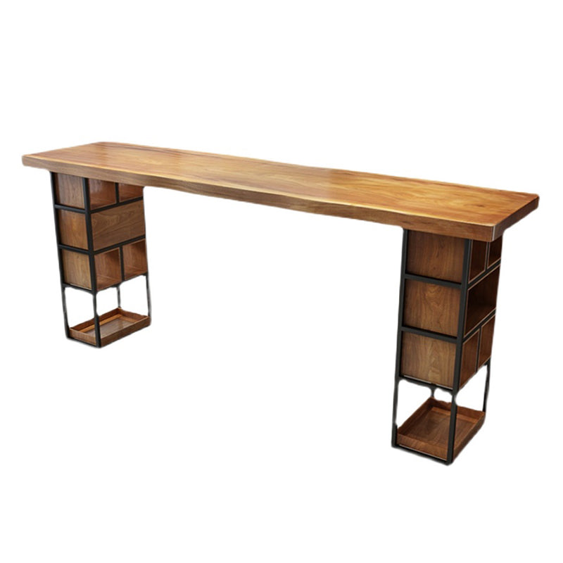 Modern 1/4/9 Pieces Bar Table Set Rectangle Pine Wood Counter Table with High Stools Wood 94"L x 20"W Clearhalo 'Bar Furniture' 'furn' 'furn_home_bar_bar_sets' 'Furniture' 'Home Bars & Bar Sets' 'home_bar_bar_sets' 'Kitchen & Dining Furniture' 5338677
