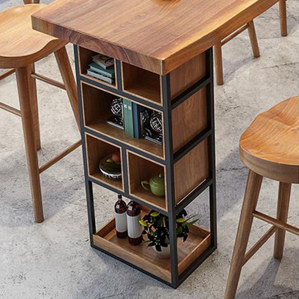 Modern 1/4/9 Pieces Bar Table Set Rectangle Pine Wood Counter Table with High Stools Clearhalo 'Bar Furniture' 'furn' 'furn_home_bar_bar_sets' 'Furniture' 'Home Bars & Bar Sets' 'home_bar_bar_sets' 'Kitchen & Dining Furniture' 5338679