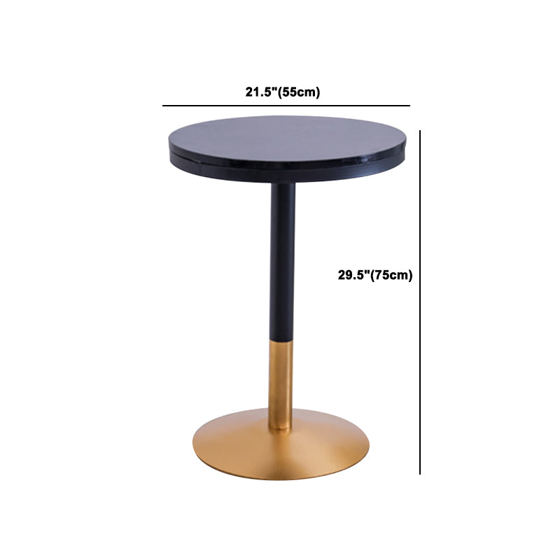 1/3/4 Piezas Mesa de barra de hierro glamorial Juego de bistro redondo con tapa de mármol de imitación negra