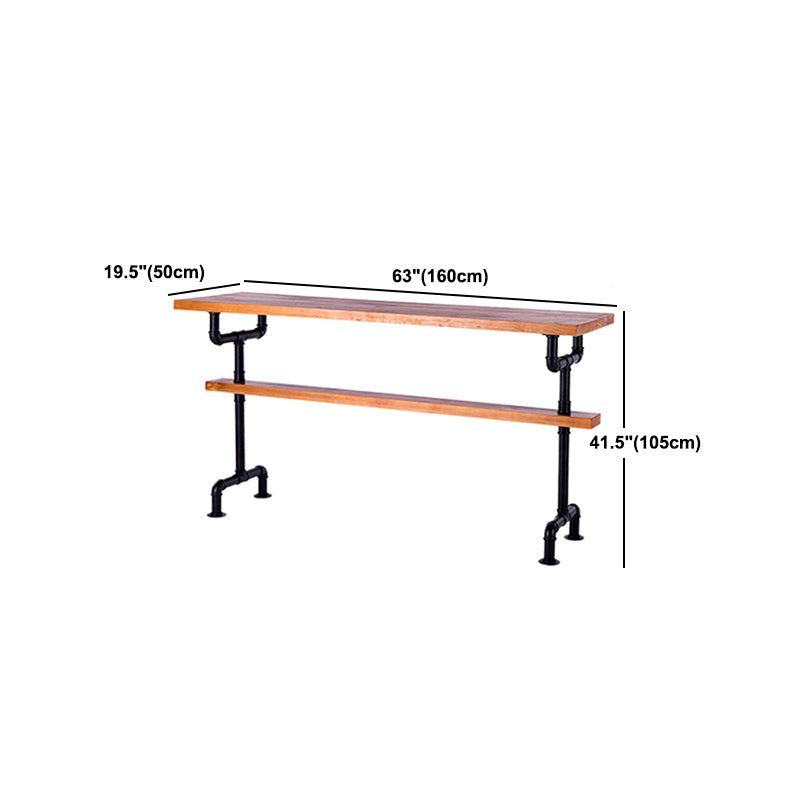 Tavolo da bar in legno solido rettangolo industriale set da 1/7 pezzi con sgabelli alti