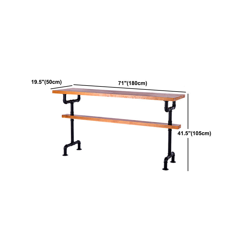Tavolo da bar in legno solido rettangolo industriale set da 1/7 pezzi con sgabelli alti