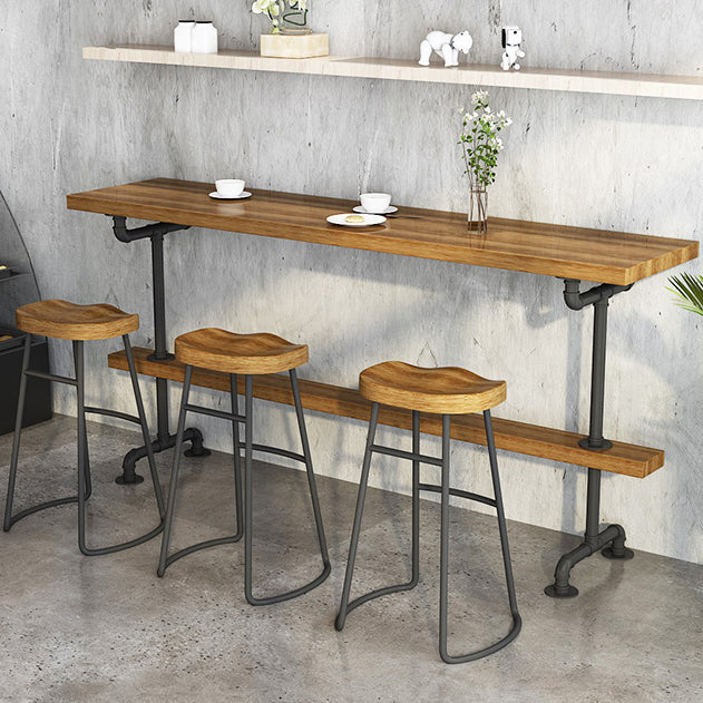 Modern Wood Bar Table Set 1/2/4/7 Pieces Rectangle Table and Stool Set Clearhalo 'Bar Furniture' 'furn' 'furn_home_bar_bar_sets' 'Furniture' 'Home Bars & Bar Sets' 'home_bar_bar_sets' 'Kitchen & Dining Furniture' 5338776