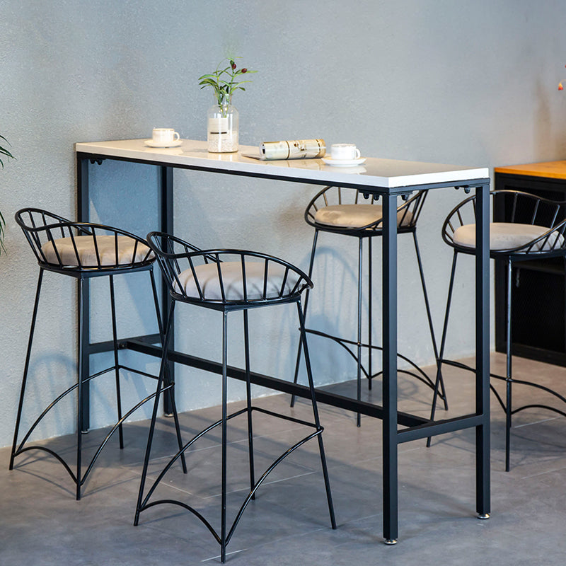 Tavolo da bar in legno solido rettangolo industriale set da 1/5 pezzi con sgabelli di ferro