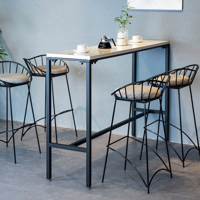 Tavolo da bar in legno solido rettangolo industriale set da 1/5 pezzi con sgabelli di ferro
