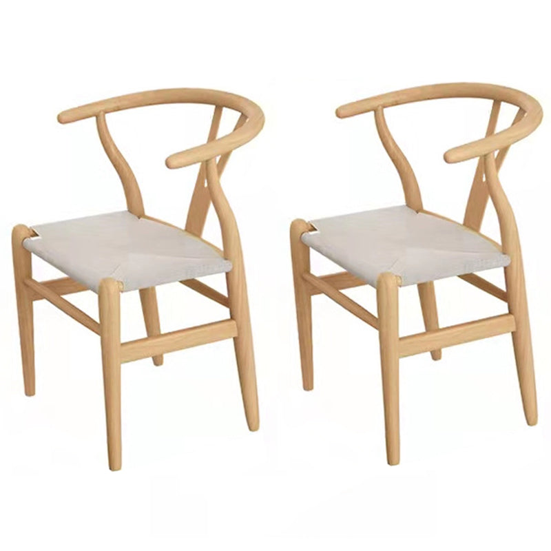 Minimalist Pine Dining Room Table Set 1/2/7 Pieces Home Table and Chairs 2 Beige Chairs Clearhalo 'Dining Room Sets' 'Dining Tables & Seating' 'dining_room_set' 'furn' 'furn_dining_room_set' 'Furniture' 'Kitchen & Dining Furniture' 5338823