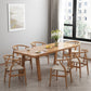 Minimalist Pine Dining Room Table Set 1/2/7 Pieces Home Table and Chairs 7 Pieces: Table, 6 Beige Chairs Clearhalo 'Dining Room Sets' 'Dining Tables & Seating' 'dining_room_set' 'furn' 'furn_dining_room_set' 'Furniture' 'Kitchen & Dining Furniture' 5338824