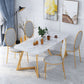 Nordic 1/5 Pieces Dining Set Rectangle Stone Dining Table for Dining Room Kitchen 5 Pieces: White-Grey Table, 4 Grey Chairs Clearhalo 'Dining Room Sets' 'Dining Tables & Seating' 'dining_room_set' 'furn' 'furn_dining_room_set' 'Furniture' 'Kitchen & Dining Furniture' 5338848
