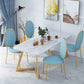 Nordic 1/5 Pieces Dining Set Rectangle Stone Dining Table for Dining Room Kitchen 5 Pieces: White-Grey Table, 4 Light Blue Chairs Clearhalo 'Dining Room Sets' 'Dining Tables & Seating' 'dining_room_set' 'furn' 'furn_dining_room_set' 'Furniture' 'Kitchen & Dining Furniture' 5338851