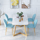 Nordic 1/5 Pieces Dining Set Rectangle Stone Dining Table for Dining Room Kitchen 5 Pieces: White Table, 4 Chairs Clearhalo 'Dining Room Sets' 'Dining Tables & Seating' 'dining_room_set' 'furn' 'furn_dining_room_set' 'Furniture' 'Kitchen & Dining Furniture' 5338854