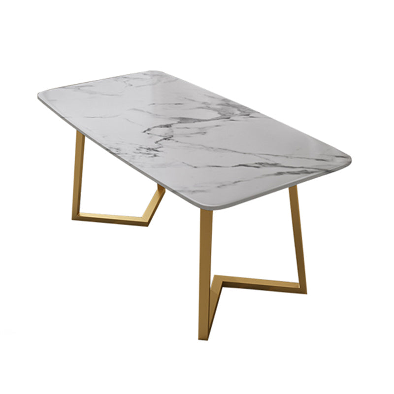 Nordic 1/5 Pieces Dining Set Rectangle Stone Dining Table for Dining Room Kitchen Clearhalo 'Dining Room Sets' 'Dining Tables & Seating' 'dining_room_set' 'furn' 'furn_dining_room_set' 'Furniture' 'Kitchen & Dining Furniture' 5338856