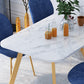 Nordic 1/5 Pieces Dining Set Rectangle Stone Dining Table for Dining Room Kitchen Clearhalo 'Dining Room Sets' 'Dining Tables & Seating' 'dining_room_set' 'furn' 'furn_dining_room_set' 'Furniture' 'Kitchen & Dining Furniture' 5338858