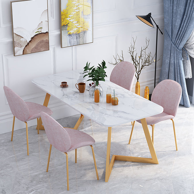 Nordic 1/5 Pieces Dining Set Rectangle Stone Dining Table for Dining Room Kitchen Clearhalo 'Dining Room Sets' 'Dining Tables & Seating' 'dining_room_set' 'furn' 'furn_dining_room_set' 'Furniture' 'Kitchen & Dining Furniture' 5338868