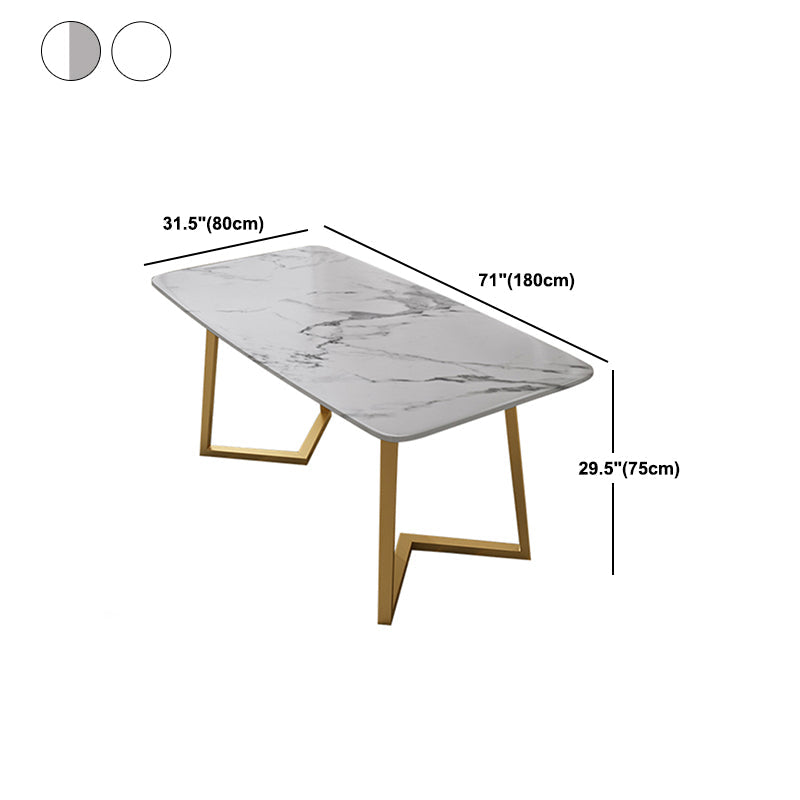 Nordic 1/5 Pieces Dining Set Rectangle Stone Dining Table for Dining Room Kitchen Clearhalo 'Dining Room Sets' 'Dining Tables & Seating' 'dining_room_set' 'furn' 'furn_dining_room_set' 'Furniture' 'Kitchen & Dining Furniture' 5338878