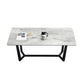 Ensemble de table rectangulaire en pierre agglomérée de style moderne, ensemble de salle à manger 1/4/5 pièces