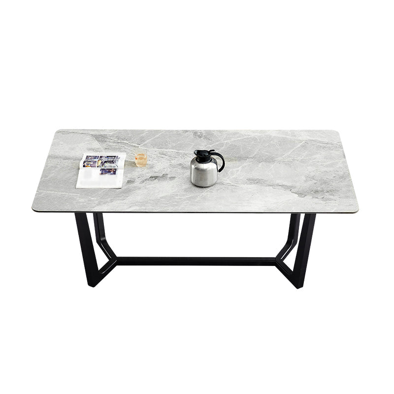 Ensemble de table rectangulaire en pierre agglomérée de style moderne, ensemble de salle à manger 1/4/5 pièces