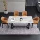 Ensemble de table rectangulaire en pierre agglomérée de style moderne, ensemble de salle à manger 1/4/5 pièces