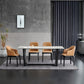 Ensemble de table rectangulaire en pierre agglomérée de style moderne, ensemble de salle à manger 1/4/5 pièces
