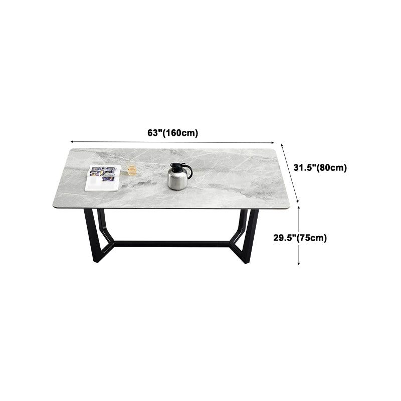 Ensemble de table rectangulaire en pierre agglomérée de style moderne, ensemble de salle à manger 1/4/5 pièces
