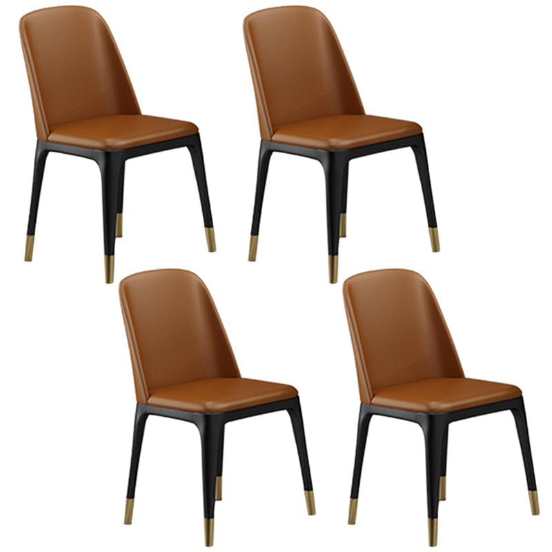 Nordic 1/4/5/7 Pieces Dining Set Rectangle Stone Dining Table for Dining Room 4 Orange Chairs Clearhalo 'Dining Room Sets' 'Dining Tables & Seating' 'dining_room_set' 'furn' 'furn_dining_room_set' 'Furniture' 'Kitchen & Dining Furniture' 5338924