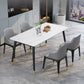 Nordic 1/4/5/7 Pieces Dining Set Rectangle Stone Dining Table for Dining Room 5 Pieces: White Table, 4 Grey Chairs Clearhalo 'Dining Room Sets' 'Dining Tables & Seating' 'dining_room_set' 'furn' 'furn_dining_room_set' 'Furniture' 'Kitchen & Dining Furniture' 5338926