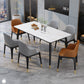 Nordic 1/4/5/7 Pieces Dining Set Rectangle Stone Dining Table for Dining Room 7 Pieces: White Table, 6 Chairs Clearhalo 'Dining Room Sets' 'Dining Tables & Seating' 'dining_room_set' 'furn' 'furn_dining_room_set' 'Furniture' 'Kitchen & Dining Furniture' 5338928