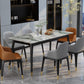 Nordic 1/4/5/7 Pieces Dining Set Rectangle Stone Dining Table for Dining Room Clearhalo 'Dining Room Sets' 'Dining Tables & Seating' 'dining_room_set' 'furn' 'furn_dining_room_set' 'Furniture' 'Kitchen & Dining Furniture' 5338934